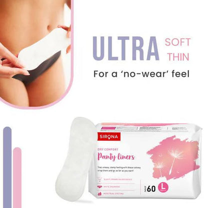 Sirona Dry Comfort Panty Liners - 60 Counts - L 180mm