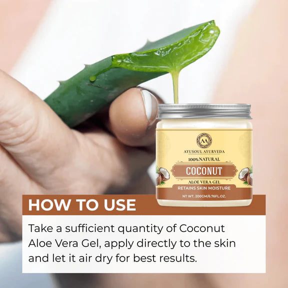 Ayusoul Ayurveda Coconut Aloe Vera Gel For Face & Body Skin Treatment - 200 gm