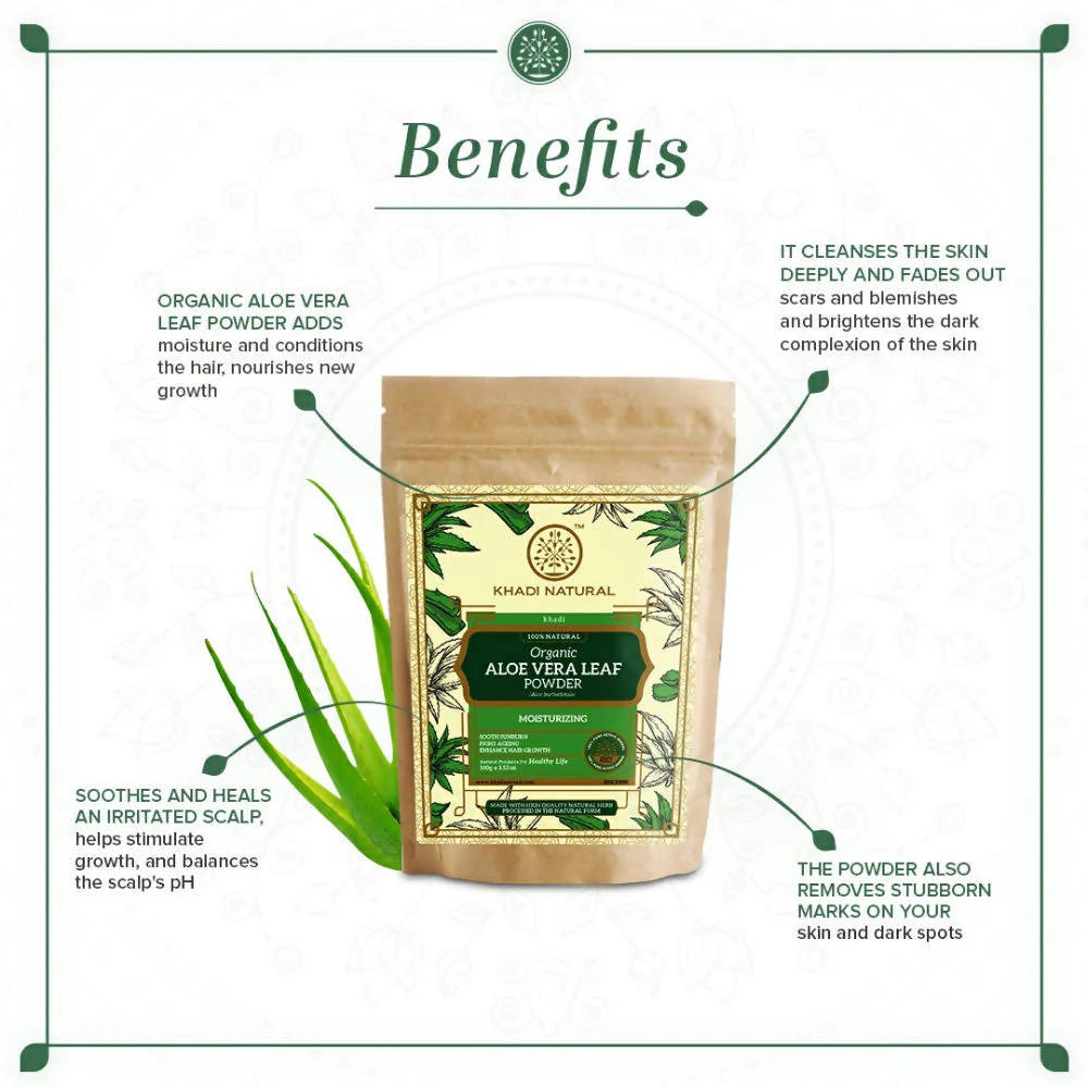 Khadi Natural Organic Aloe Vera Leaf Powder - 100 gm