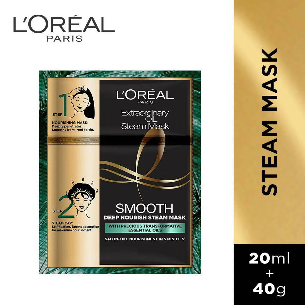 L'Oreal Paris Extraordinary Oil Smooth & Deep Nourishing Steam Mask -20 ml + 40 gm