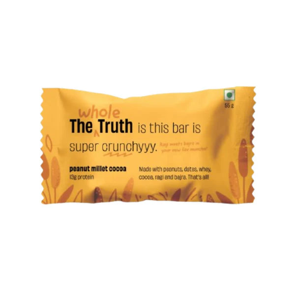 The Whole Truth Protein Bar - Peanut Millet Cocoa - 55 gm