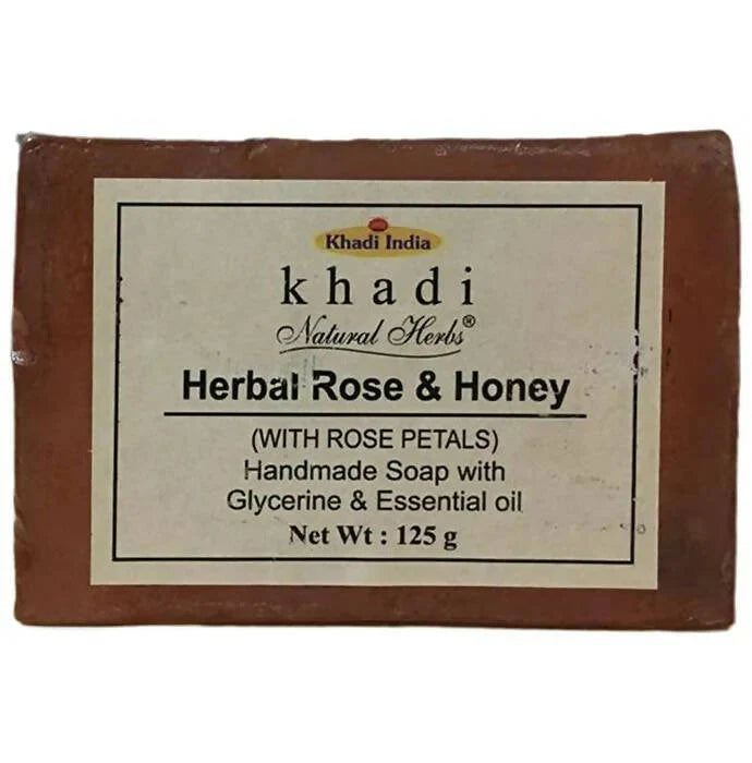 Khadi Natural Herbs Herbal Rose and Honey Soap - 125 gm