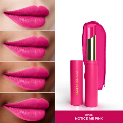 Faces Canada 3 in 1 LongStay Matte Lipstick - Notice Me Pink 06 - 2 gm
