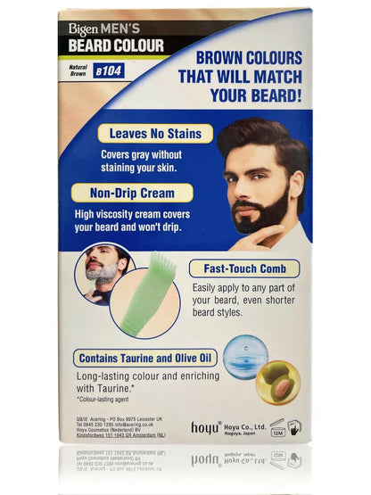 Bigen Men's Beard Color - Natural Brown B104 - 40 gm