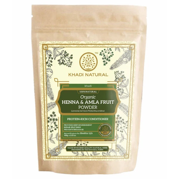 Khadi Natural Organic Henna & Amla Fruit Powder - 100 gm