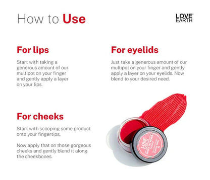 Love Earth Lip Tint & Cheek Tint Multipot - Never Say Never - 8 gm