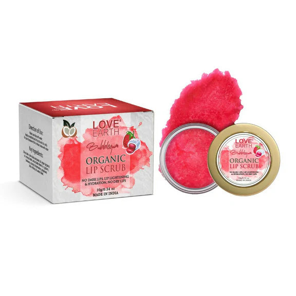 Love Earth Organic Lip Scrub with Shea Butter And Vitamin-E For Lip Hydration And Repair - 10 gm
