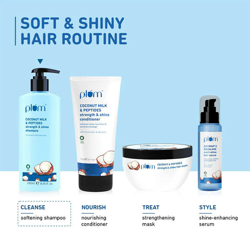 Plum Coconut Milk & Peptides Shampoo For Soft, Shiny Hair - 250 ml