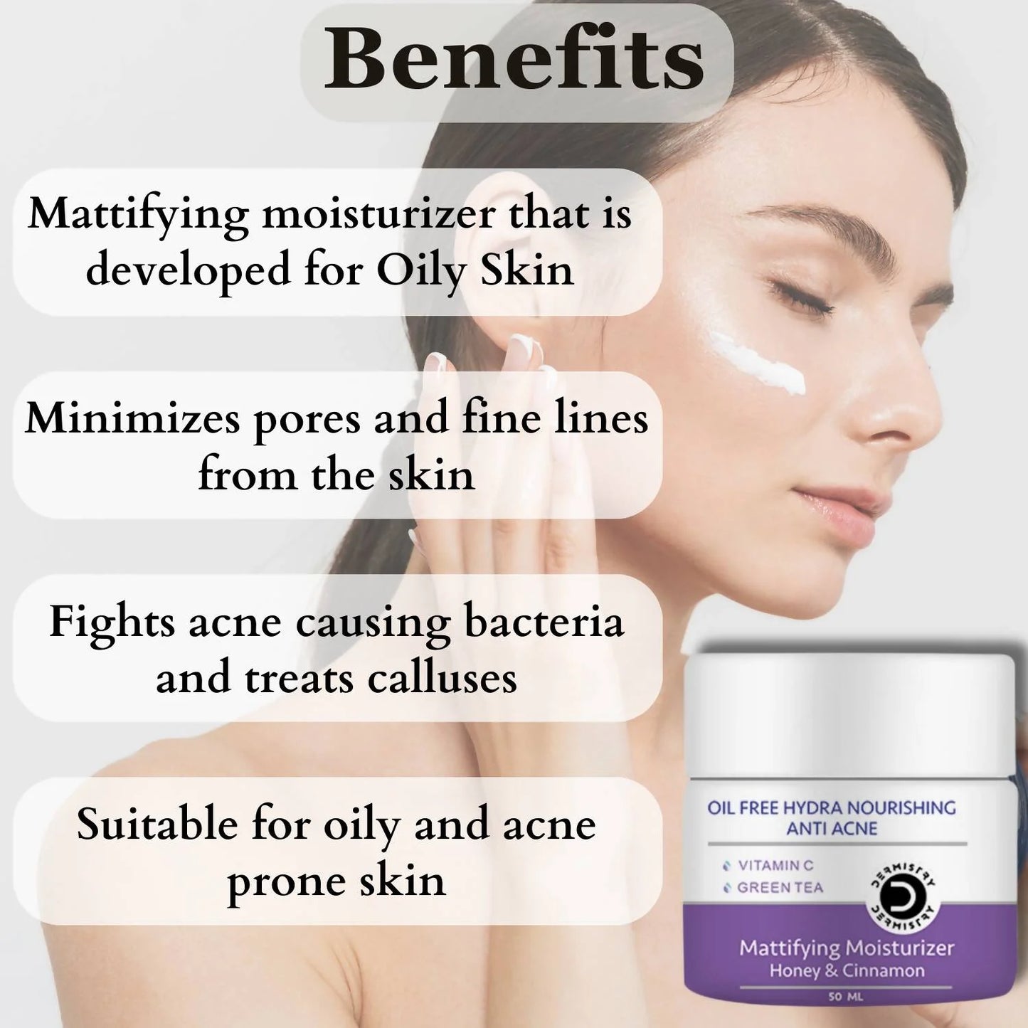 Dermistry Mattifying Moisturizer & Anti Acne Foaming Face Wash - combo