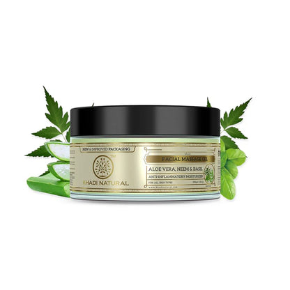Khadi Natural Alovera Neem & Basil Herbal Facial Massage Gel - 100 gm