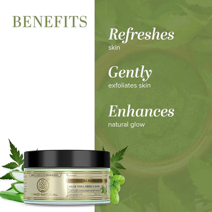Khadi Natural Alovera Neem & Basil Herbal Facial Massage Gel - 100 gm