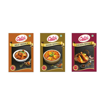 Catch Masala & Spices - Meat Masala 100 gms + Chicken Masala 100 gms + Garam Masala 100 gms - combo