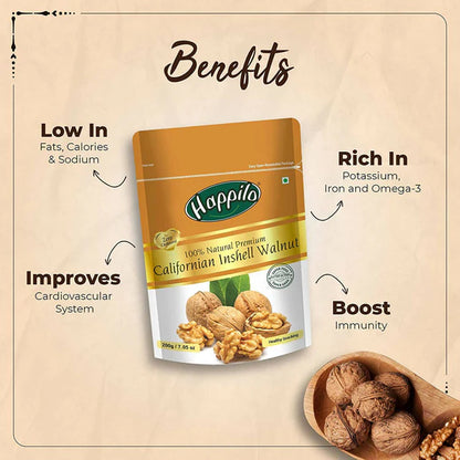 Happilo Premium Dry Fruit Combo (Almond, Cashews, Pistachios & Inshell Walnuts) - Combo
