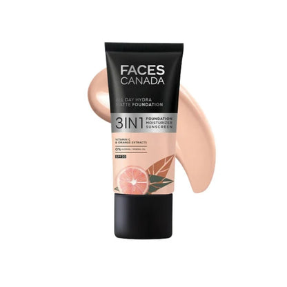 Faces Canada All Day Hydra Matte 3-in-1 Foundation-Soft Sand 041 - 30 ml