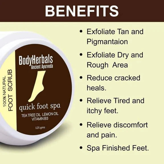 BodyHerbals 1 minute pedicure, Foot Scrub - 125 gm