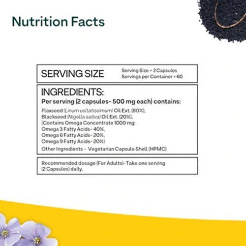 OZiva Plant Based Omega 369 Capsules -60 Caps