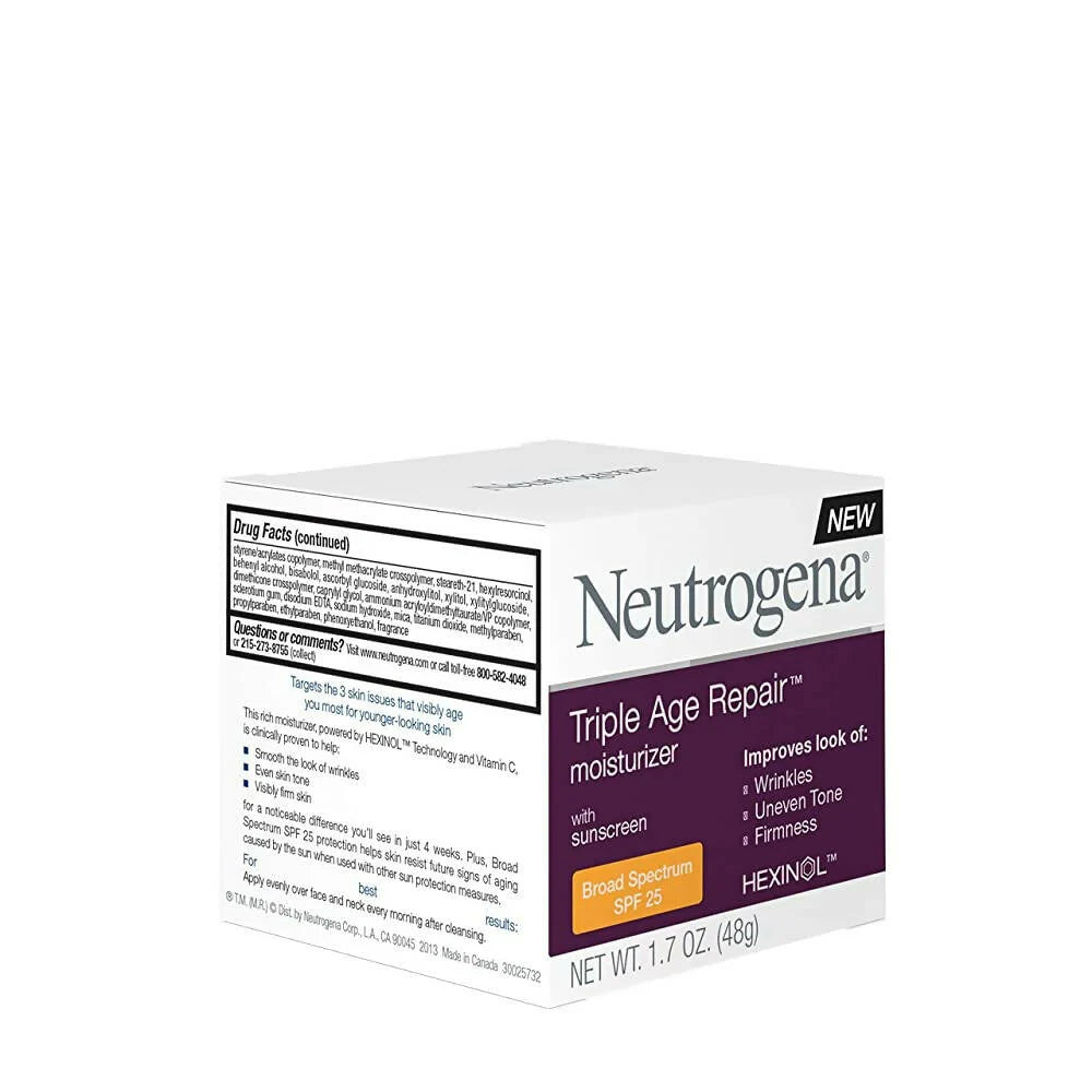 Neutrogena Triple Age Repair Anti Wrinkle Daily Facial Moisturizer With Spf 25 - 48 gm