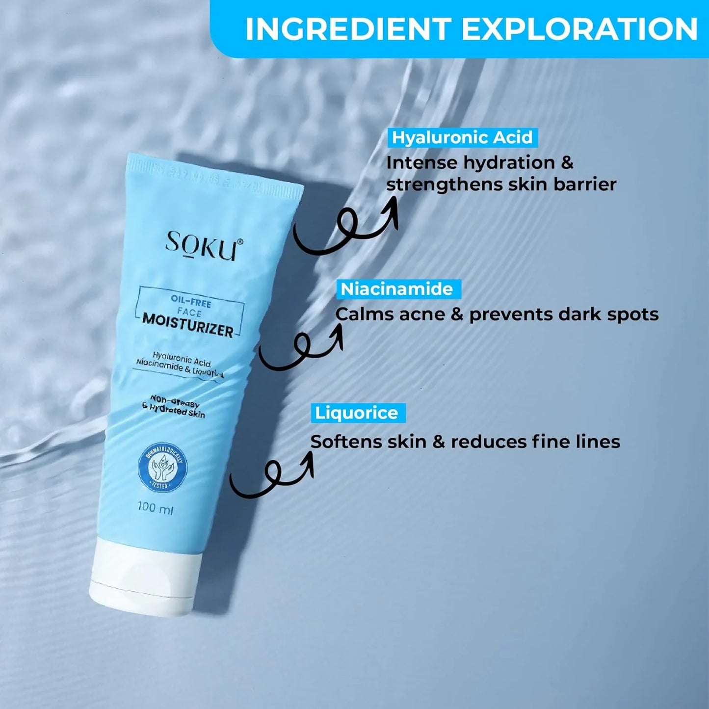 SOKU Oil Free Face Moisturizer Cream - 100 ml