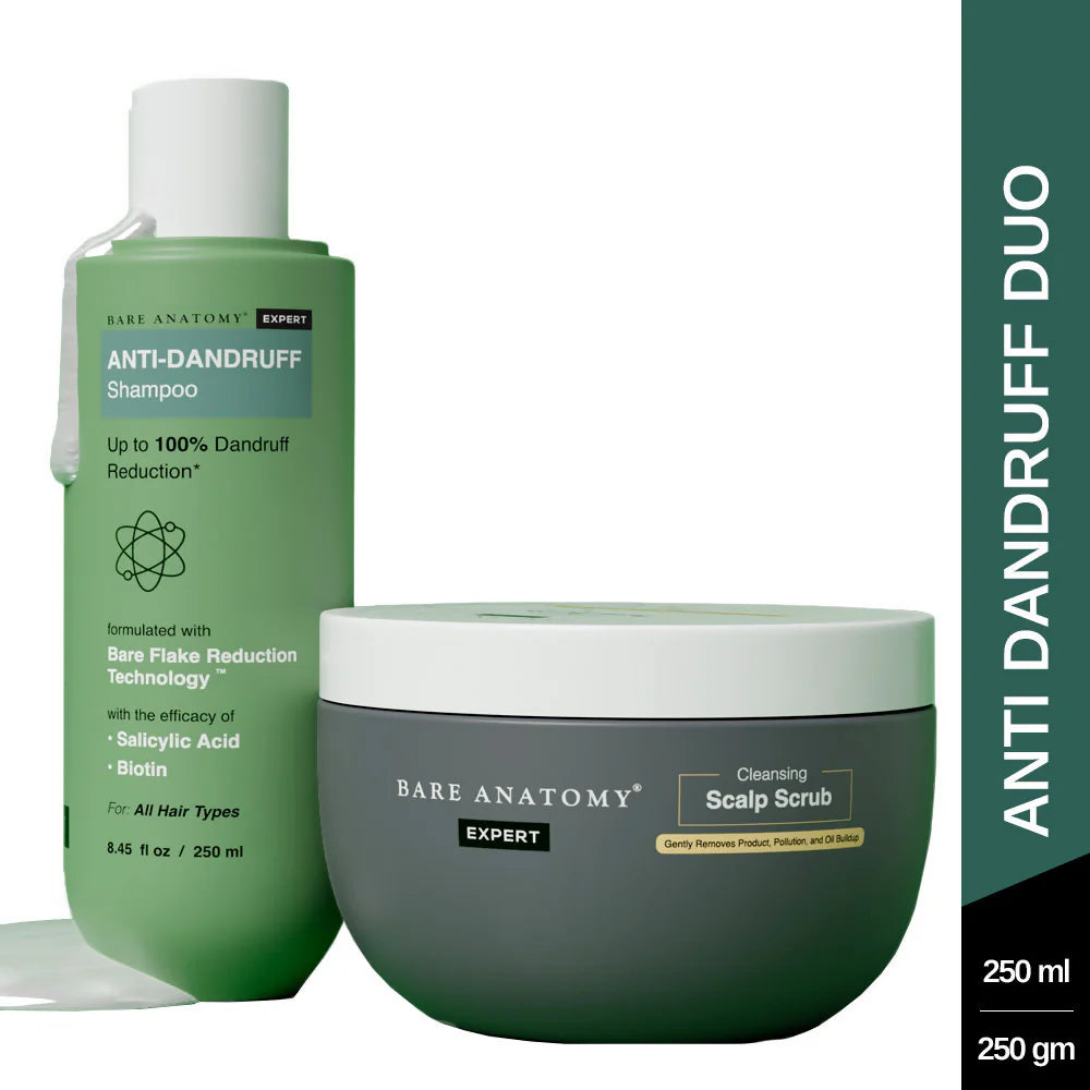 Bare Anatomy Expert Scalp Scrub & Anti Dandruff Shampoo Duo - combo