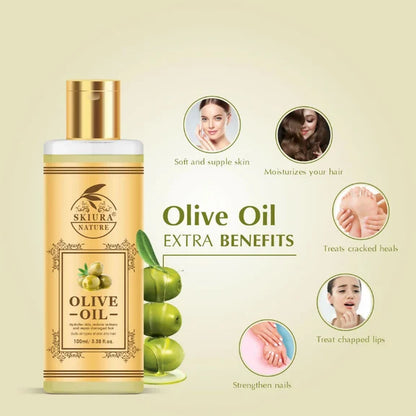 Skiura Nature Olive Oil For Anti Hair Fall, Thick Hair & Fast Hair Growth - 100 ml