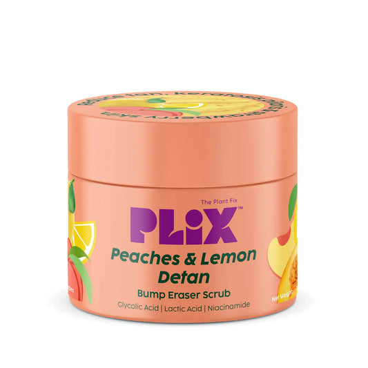 PLIX The Plant Fix Peaches & Lemon Detan Bump Eraser Scrub - Removes Tan & Restores Skin’s Moisture, Reduces Dark Spots