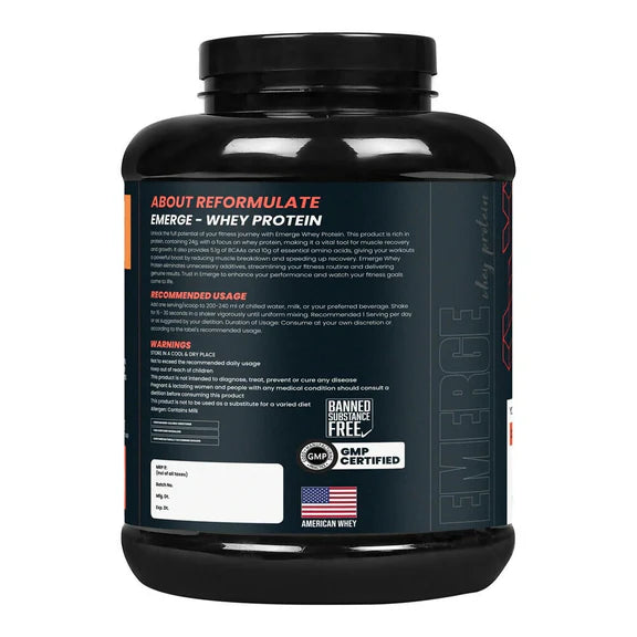 Reformulate Emerge I Whey Protein I Your Daily Meal Replacement Formula I 20 G I Protein I 5.1 G Bcaa's I 10 G Eaa's - Cold Coffee - 2 kg