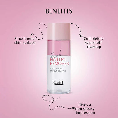 Glam21 Makeup Remover For Water-Proof & Long Lasting Makeup - Pink - 100 ml