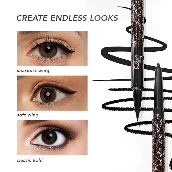 Kay Beauty Intense Black 24H Kajal Eyeliner Duo - 0.55 gm