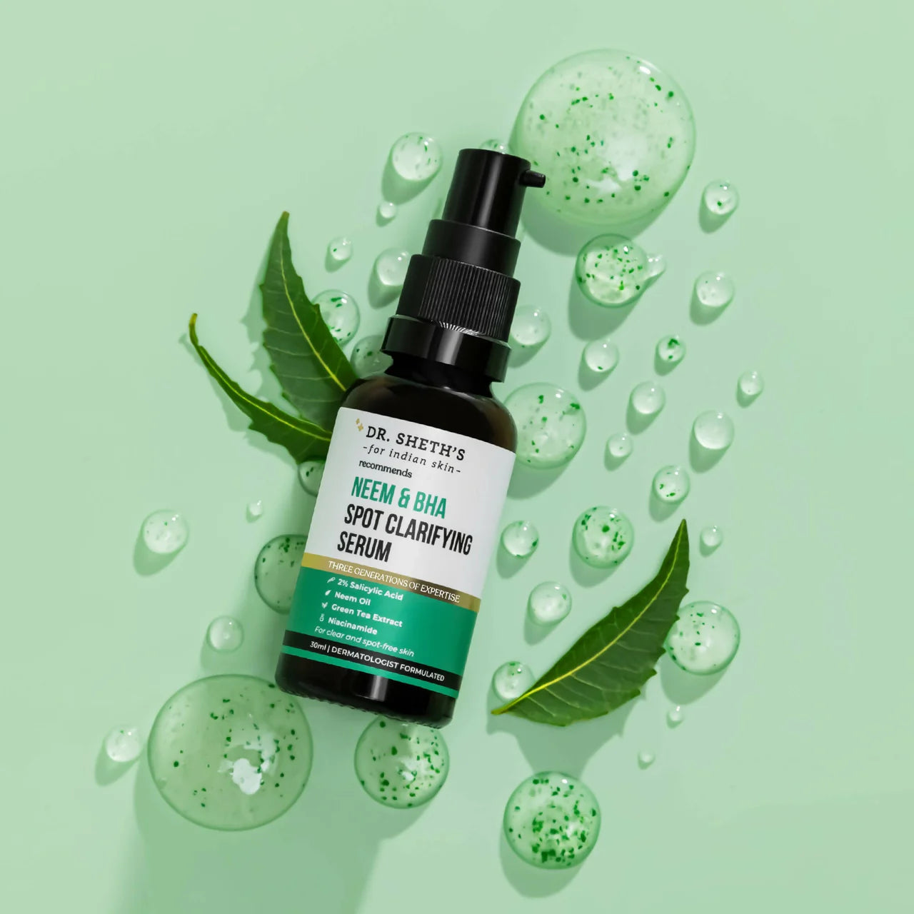 Dr. Sheth's Neem & BHA Spot Clarifying Serum For Active Acne, Blackheads & Open Pores