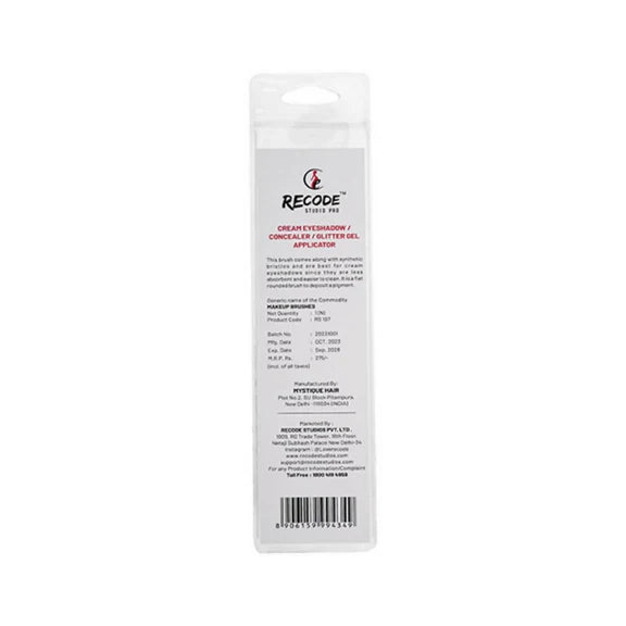 Recode Cream Eyeshadow, Concealer & Glitter Gel Applicator Brush - RS 107