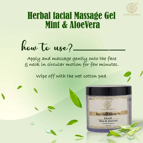 Khadi Natural Mint & Aloe Vera Herbal Facial Massage Gel - 100 gm