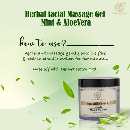 Khadi Natural Mint & Aloe Vera Herbal Facial Massage Gel - 100 gm