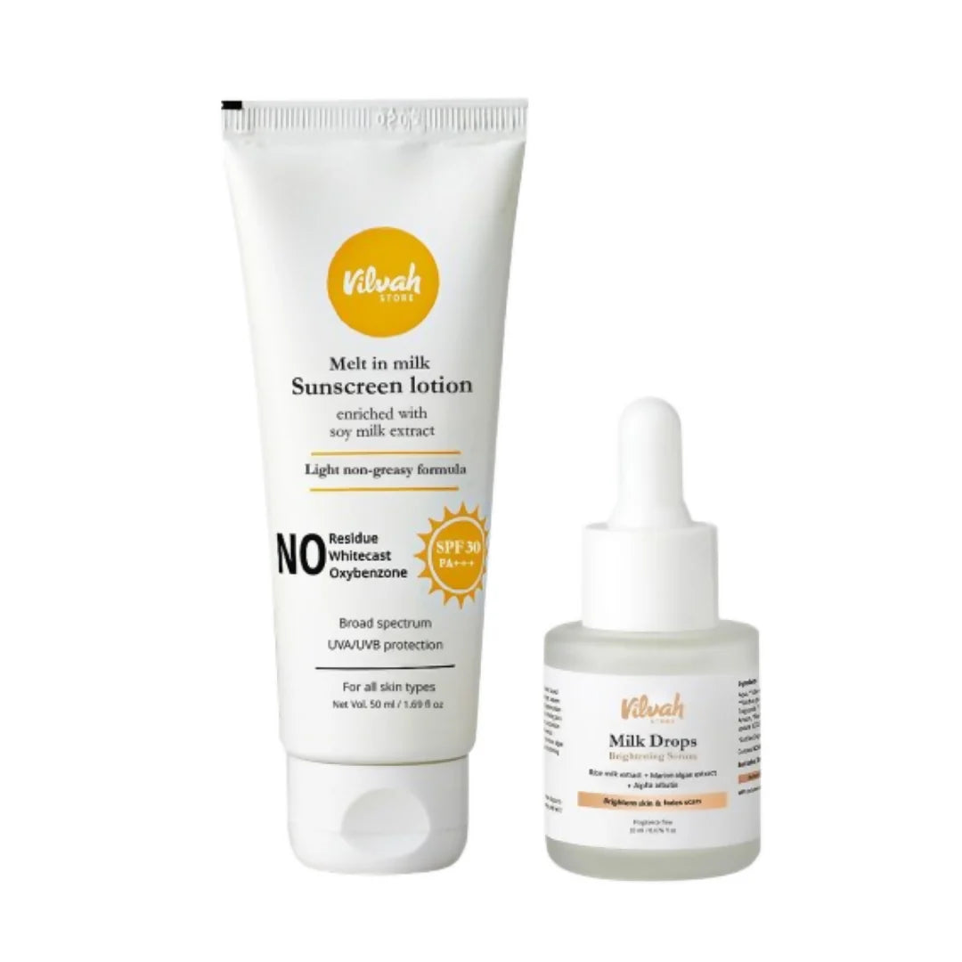 Vilvah Store Skin Brightening Face Serum & Sunscreen Combo