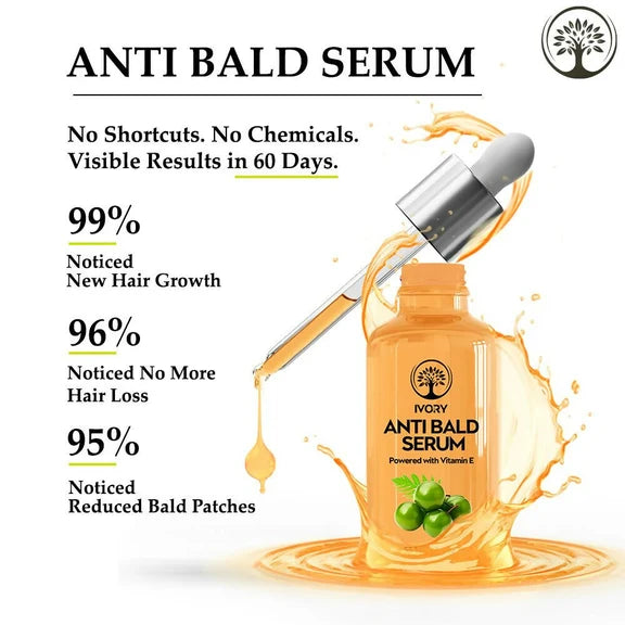 Ivory Natural Bald Serum For Baldness, Hair Thinning And Hair Fall - 55 ml