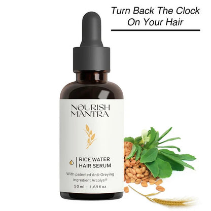 Nourish Mantra Anti-Greying Hair Serum With Rice Water & Arcolys to Stop Premature Hair Greying - 50 ml