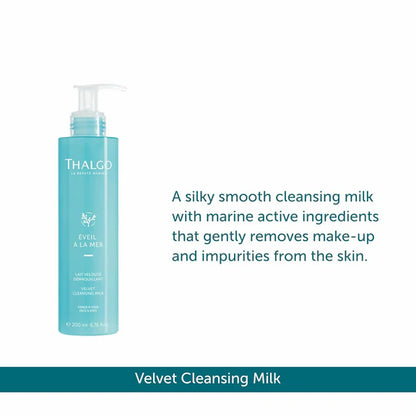 Thalgo Velvet Cleansing Milk - Gentle Cleansing Milk with Castor & Grape Seed Oils - 200 ml
