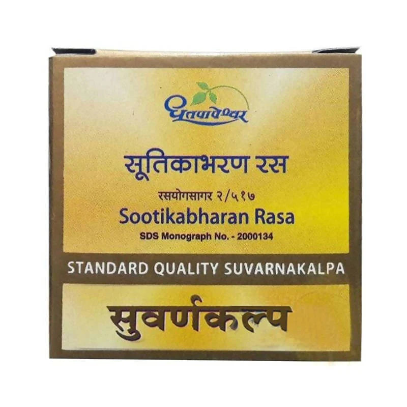 Dhootapapeshwar Sootikabharan Rasa Standard Quality Suvarnakalpa Tablets -10 Tablets