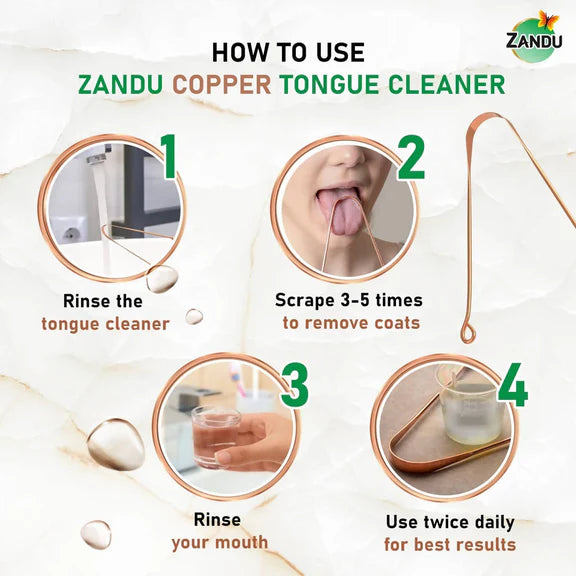 Zandu Copper Tongue Cleaner - Pack of 2