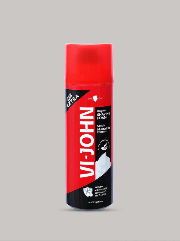 VI-JOHN Original Dermatologically Tested Special Moisturising Formula Shaving Foam with Vitamin E & Tea Tree Oil - 401 gm