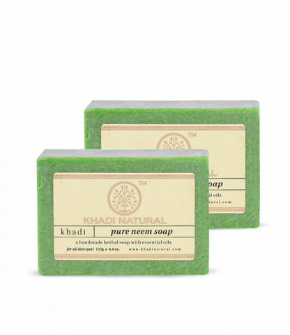 Khadi Natural Herbal Pure Neem Soap - 125 gm - Pack of 2
