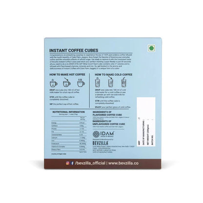 Bevzilla Assorted Flavours Instant Coffee Cubes Pack with Organic Date Palm Jaggery - 20 sachets