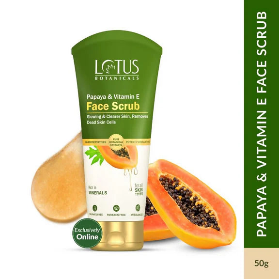 Lotus Botanicals Papaya & Vitamin E Face Scrub - 100 gm