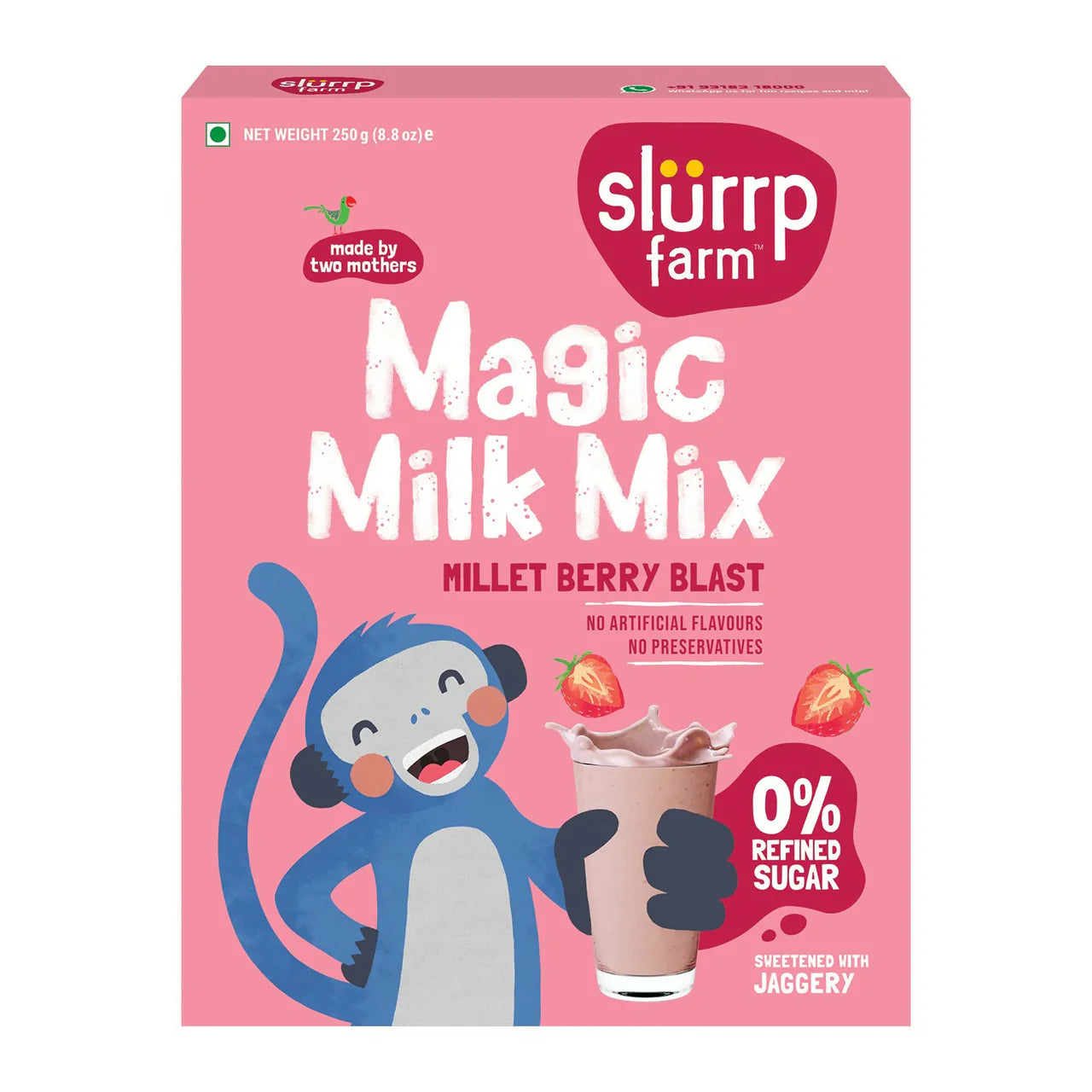 Slurrp Farm Berry Blast Milk Mix Sweetened with Jaggery Powder