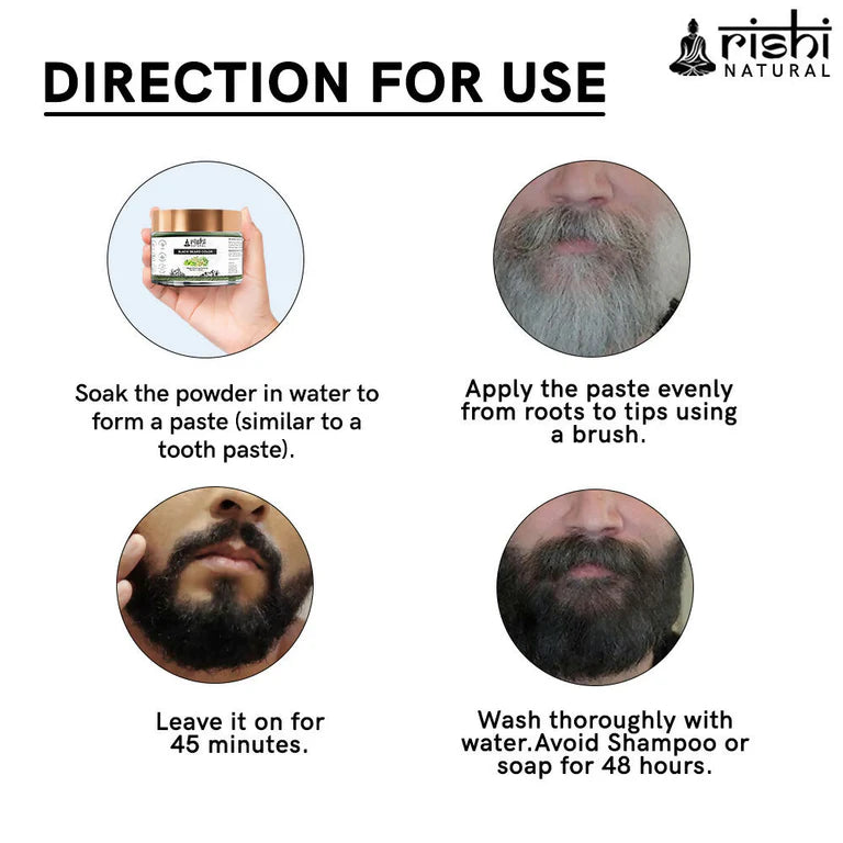 Rishi Natural Beard Black Color - 30 gm