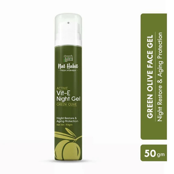 Nat Habit Active Olive Vit-E Night Face Gel - 50 gm