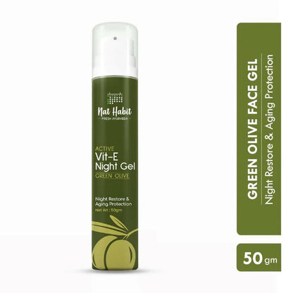 Nat Habit Active Olive Vit-E Night Face Gel - 50 gm