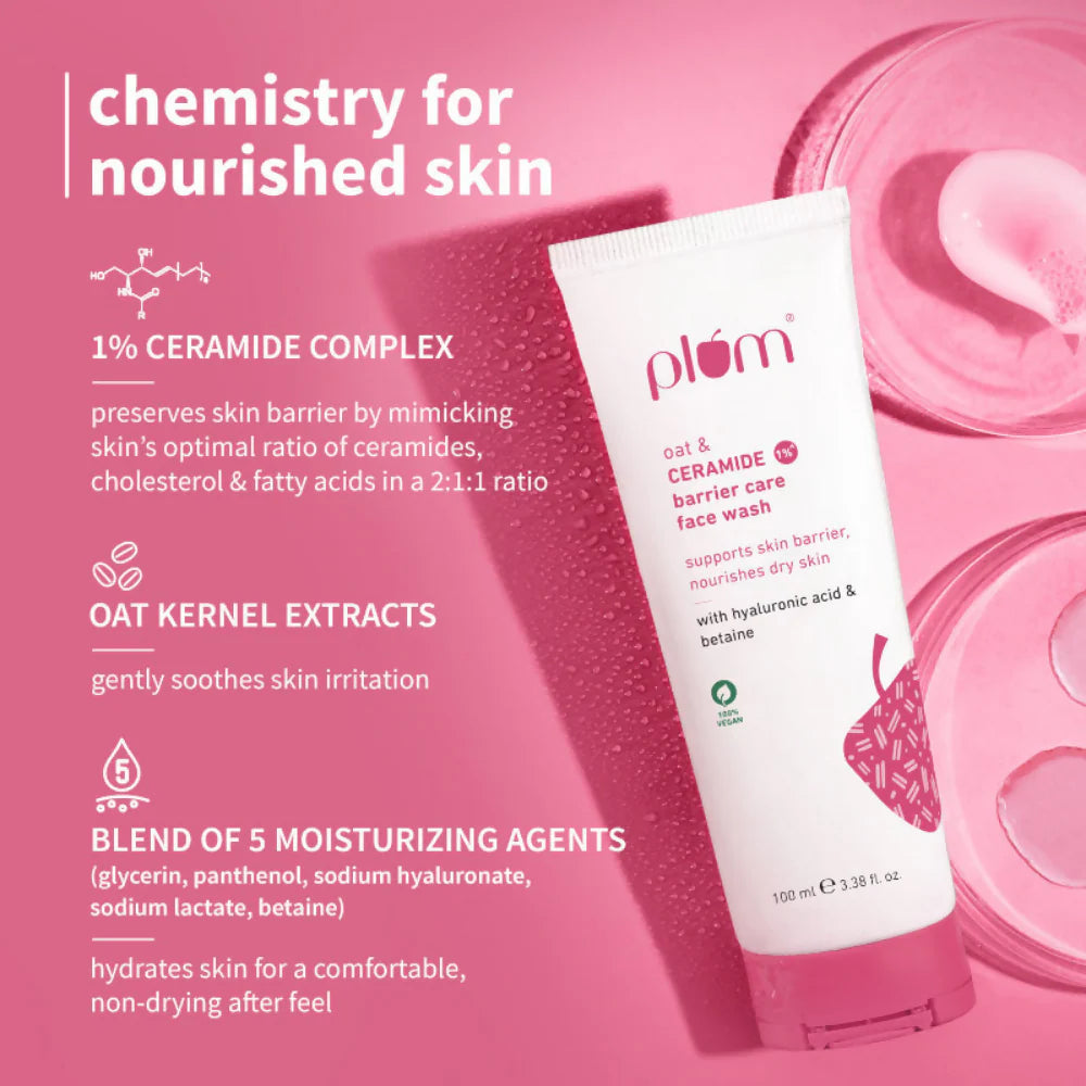 Plum Oat & 1% Ceramide Barrier Care Face Wash - 100 ml