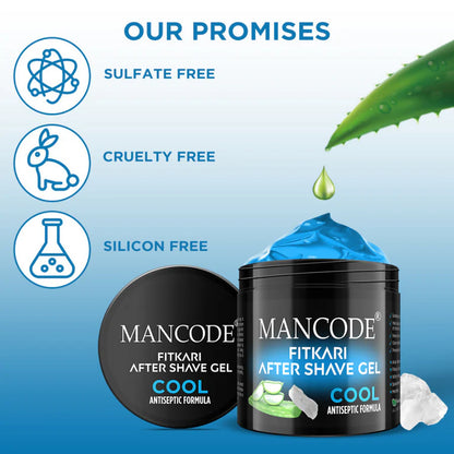 Mancode Fitkari After Shave Gel For Men Cool Antiseptic Formula - 100 gm