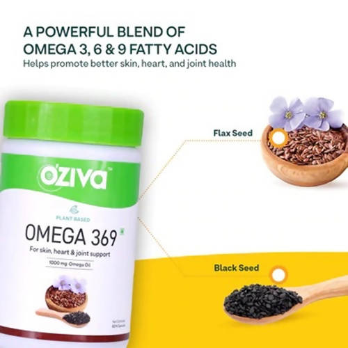 OZiva Plant Based Omega 369 Capsules -60 Caps