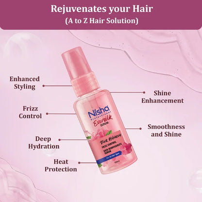 Nisha Hair Serum Eversilk Pink Hibiscus Serum - 55 ml